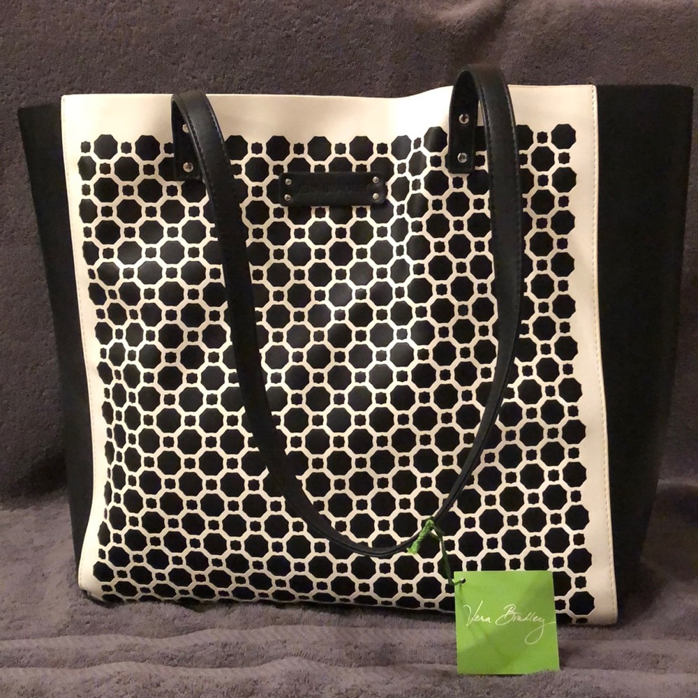 Vera Bradley NWT Laser-Cut Tote Midnight Geometric